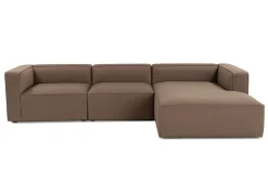 Sofa Med Sjeselong-Abbas 4-seters Sofa med Divan Brun