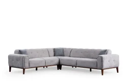 Sofa Med Sjeselong-Adelphe 4-seters Sofa med Divan Lysegrå