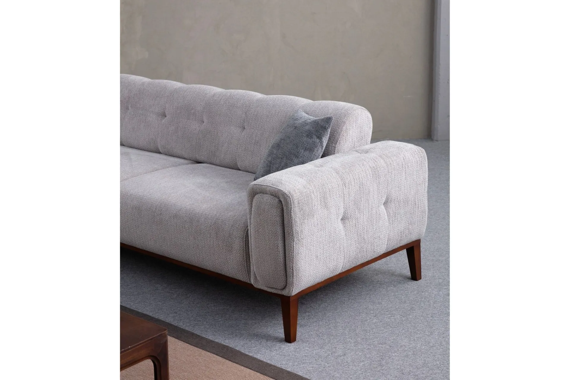 Sofa Med Sjeselong-Adelphe 4-seters Sofa med Divan Lysegrå