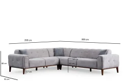 Sofa Med Sjeselong-Adelphe 4-seters Sofa med Divan Lysegrå