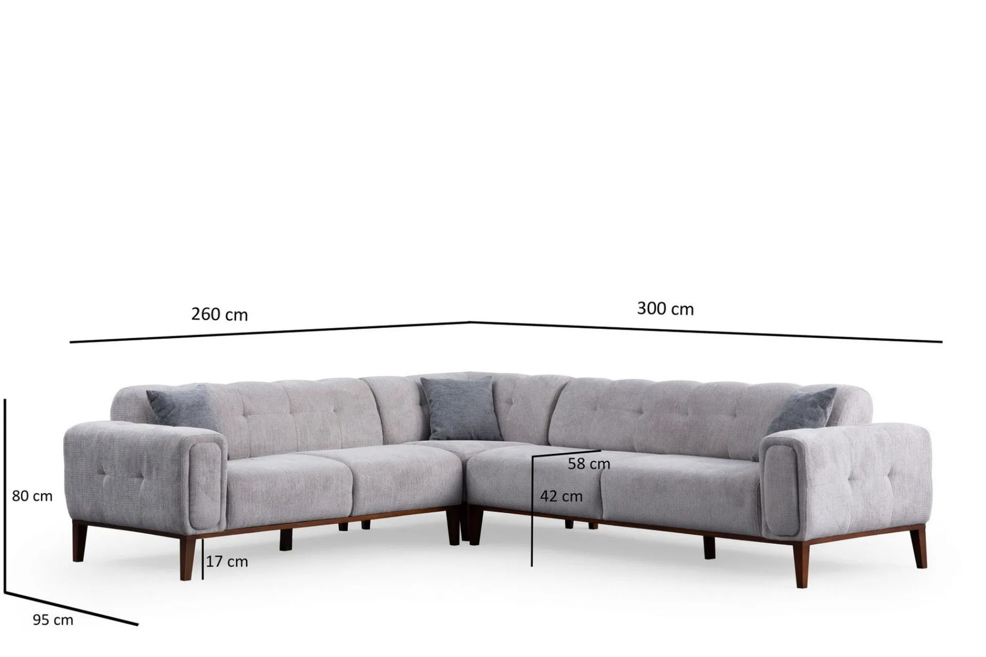 Sofa Med Sjeselong-Adelphe 4-seters Sofa med Divan Lysegrå