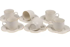 Annet Til Servering & Borddekking|Porselen-Adine Kaffeservise 12 Deler Porselen Beige,Gull