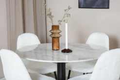Venture Home Spisegrupper-Admira Spisegruppe 106 cm Rund inkl. 4 Ypas Stoler Hvit/Svart