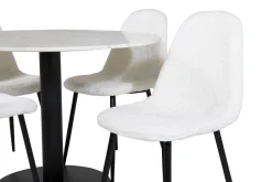 Venture Home Spisegrupper-Admira Spisegruppe 106 cm Rund inkl. 4 Ypas Stoler Hvit/Svart