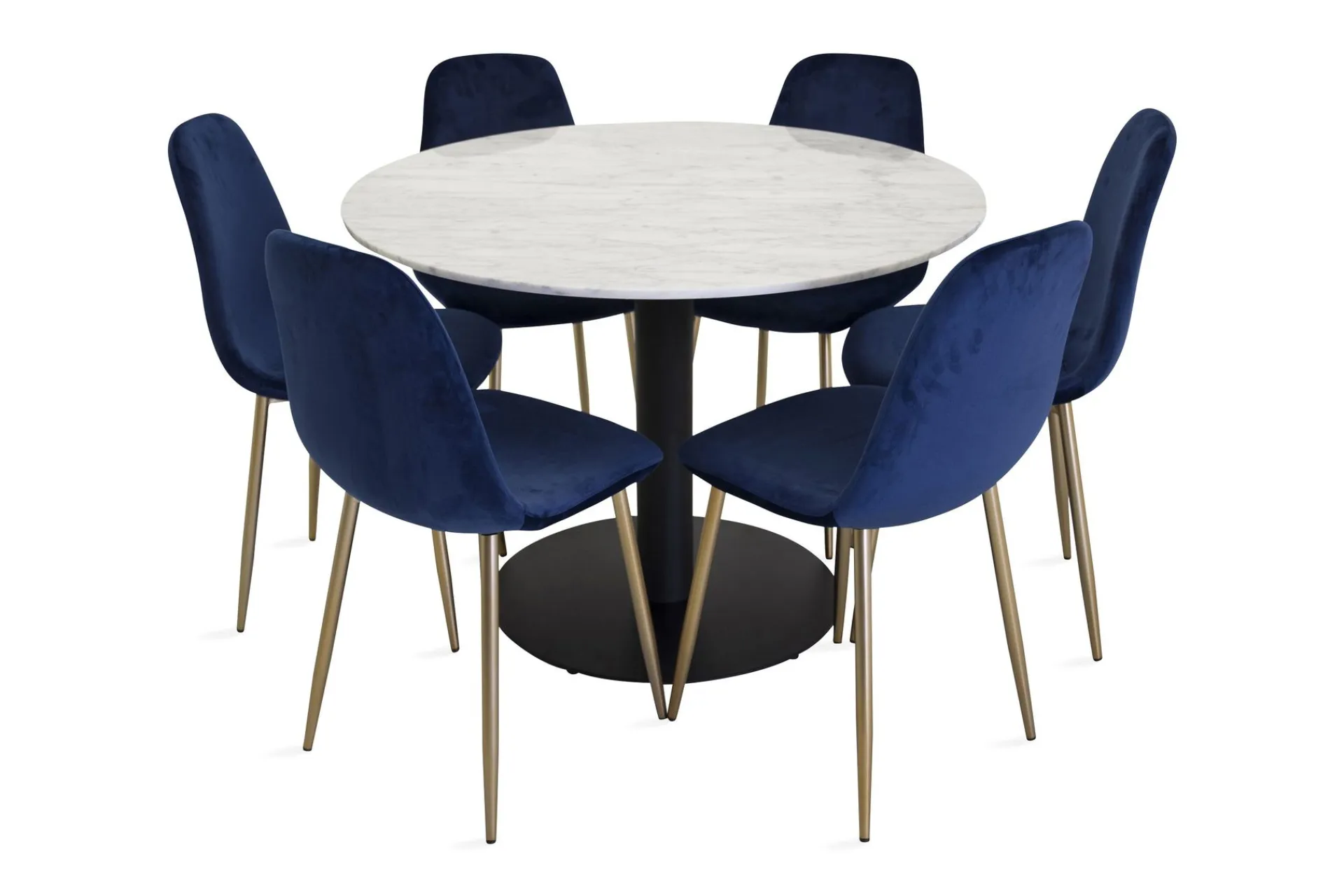 Venture Home Admira Spisegruppe 106 cm Rund med 6 Valeri Stoler