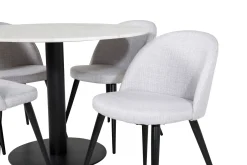 Venture Home Spisegrupper-Admira Spisegruppe 106 cm Rundt Marmor inkl. 4 Sedavi Stoler Hvit/Svart