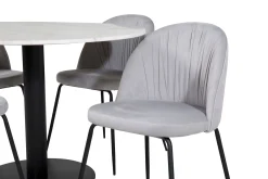 Venture Home Admira Spisegruppe 106 cm Rundt Marmor inkl. 4 Foyos Stoler