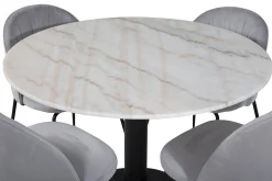 Venture Home Admira Spisegruppe 106 cm Rundt Marmor inkl. 4 Foyos Stoler
