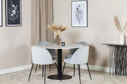 Venture Home Admira Spisegruppe 106 cm Rundt Marmor inkl. 4 Foyos Stoler