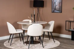 Venture Home Admira Spisegruppe 106 cm Rundt Marmorbord med 4 Valera Spisestoler