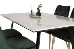 Venture Home Spisegrupper-Admira Spisegruppe med 4 Valerie Lyx Fløyelsstoler Hvit