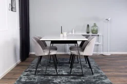 Venture Home Spisegrupper-Admira Spisegruppe med 4 Valerie Kjøkkenstoler Fløyel Hvit