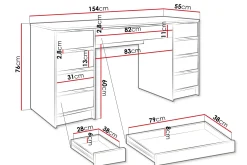 Adrash Skrivebord 55x154 cm
