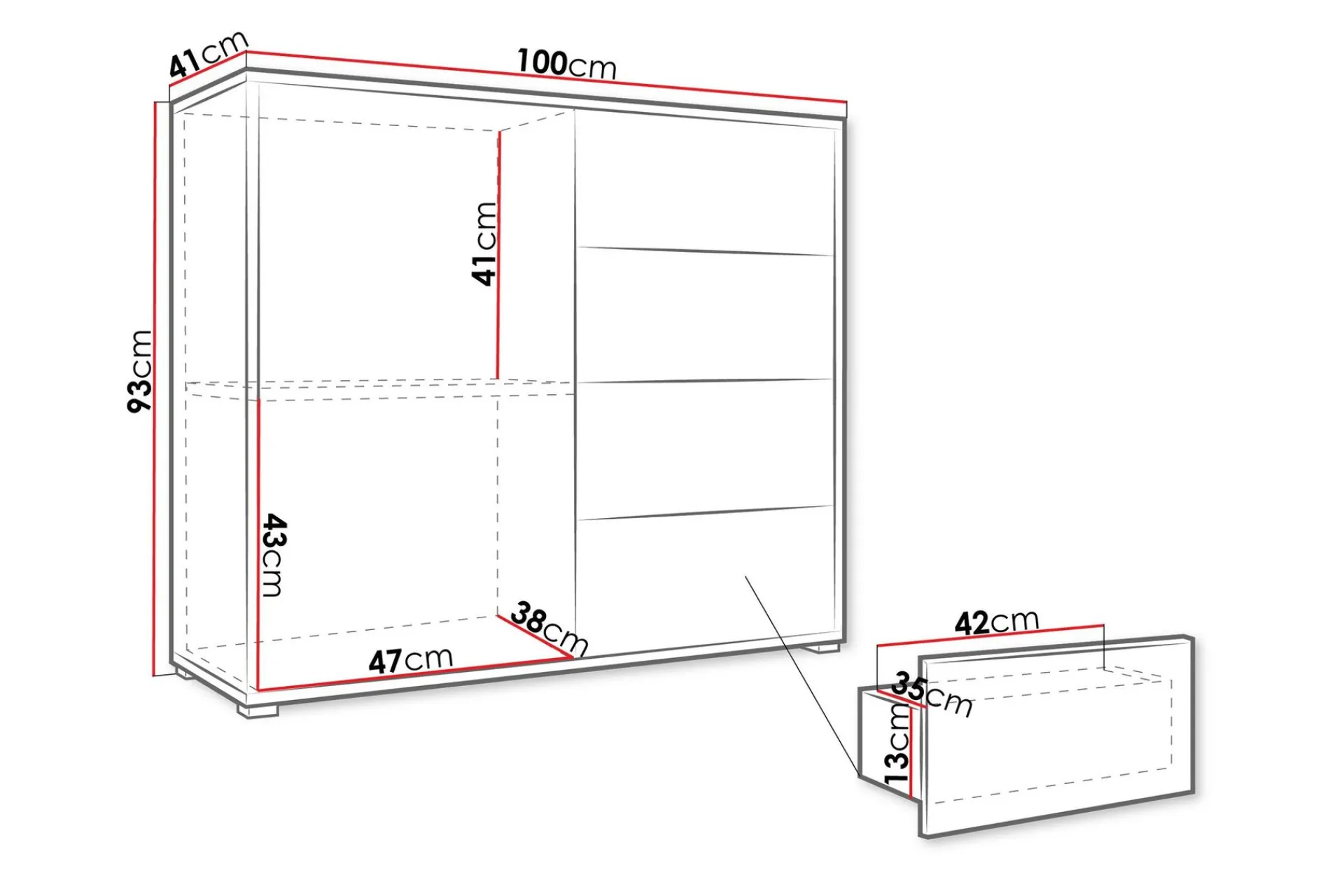 Kommode|Entrekommode-Agawal Kommode 100 cm Beige