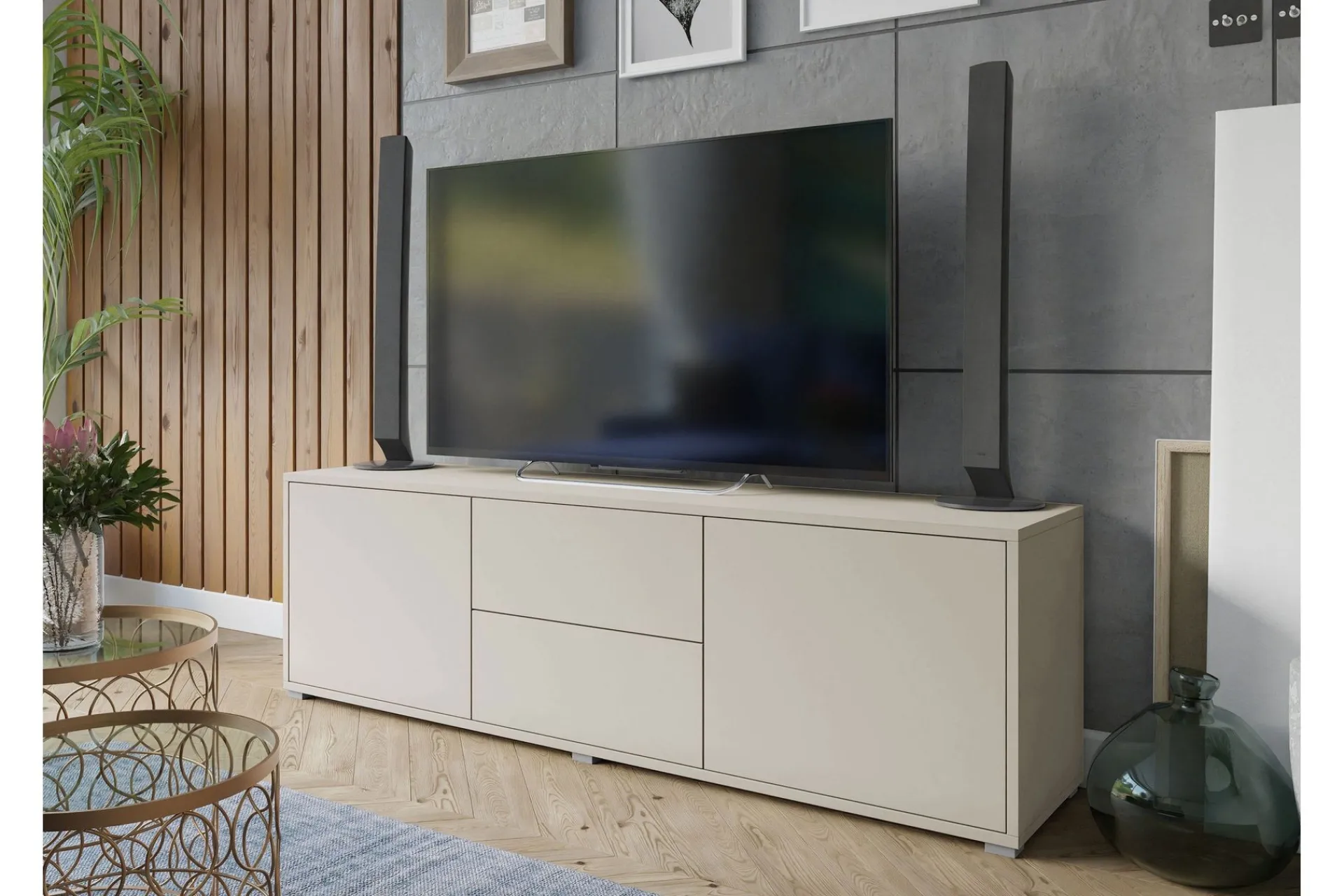 Tv-Benk & Mediabenk-Agawal TV-benk 141 cm Beige