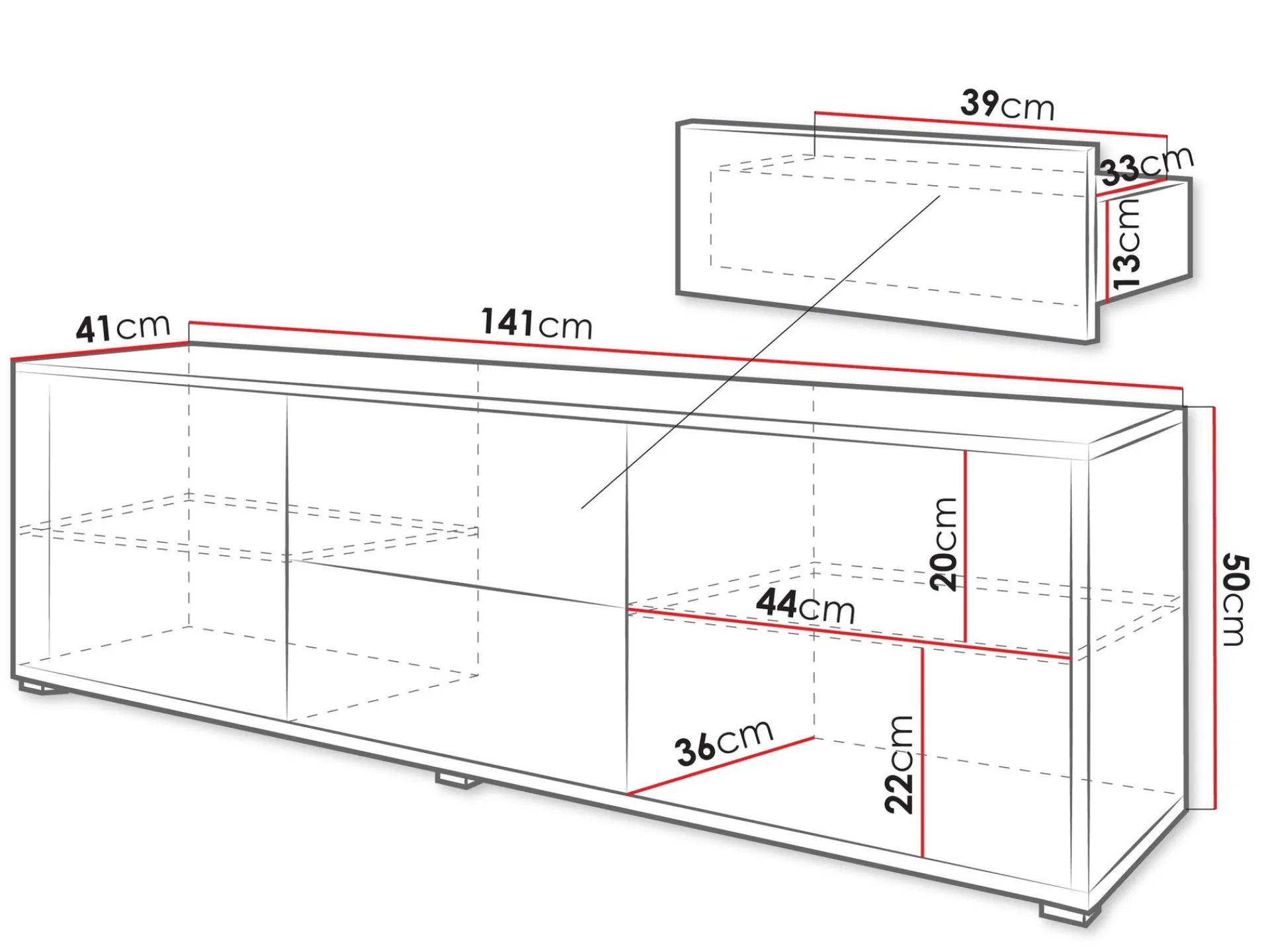 Tv-Benk & Mediabenk-Agawal TV-benk 141 cm Brun