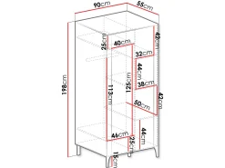 Garderober & Garderobesystem-Aggarwal Garderobeskap 90 cm black