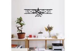 Skilt-Airplanemetal Decor Veggdekor Svart