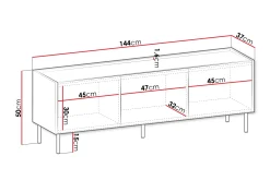 Tv-Benk & Mediabenk-Akihito TV-benk 144 cm Brun
