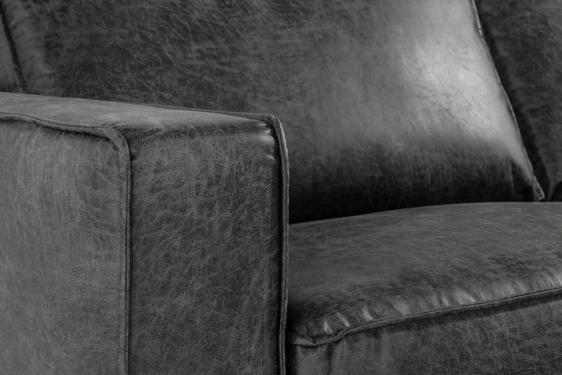 Manor House Akron 2,5-seter Sofa med Sjeselong Venstre Bonded Lær