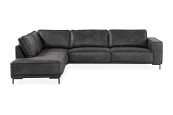 Manor House Akron 2,5-seter Sofa med Sjeselong Venstre Bonded Lær