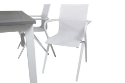 Venture Home Spisegrupper Hage-Albany Forlengbar Spisegruppe 152cm + 4 Alina Stoler Grå/Hvit