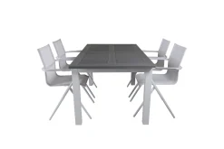 Venture Home Spisegrupper Hage-Albany Forlengbar Spisegruppe 152cm + 4 Alina Stoler Grå/Hvit