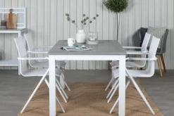 Venture Home Spisegrupper Hage-Albany Forlengbar Spisegruppe 152cm + 4 Alina Stoler Grå/Hvit