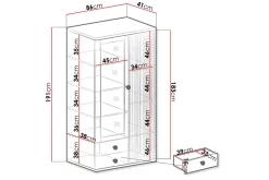 Aldbrough Vitrineskap 40,6x191x86,4 cm