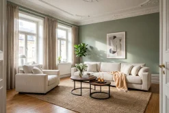 Basic Home Avlastningsbord|Sofabord-Alex settbord 76 cm rundt Valnøtt