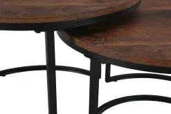 Basic Home Avlastningsbord|Sofabord-Alex settbord 76 cm rundt Valnøtt