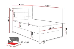 Komplett Sengepakke-Alghero Sengepakke Oppbevaringsseng 90x200 cm Mørkegrå
