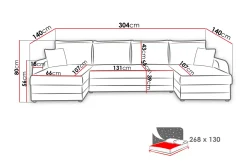 Majestic Furniture Sovesofaer-Alvared 4-seters Sovesofa med Dobbeldivan med Oppbevaring Irma 10 + Irma 1