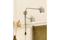 Nattbordslampe-Alvarita Vegglampe E27 Lysegrå