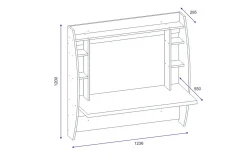 Ambalaj Veggskrivebord 120 cm med Oppbevaringshyller