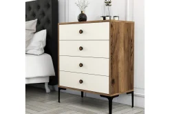 Kommode|Entrekommode-Ameias Kommode 76x90,7 cm Brun/Beige