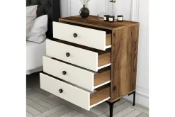 Kommode|Entrekommode-Ameias Kommode 76x90,7 cm Brun/Beige