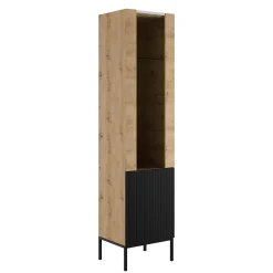 Vitrineskap|Skap-Amelus Vitrineskap 50x190 cm Brun,Svart