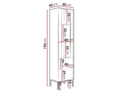 Vitrineskap|Skap-Amelus Vitrineskap 50x190 cm Brun,Svart