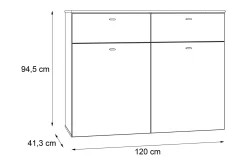 Kommode|Gangoppbevaring-Ameysford Kommode 120 cm Brun,Grey