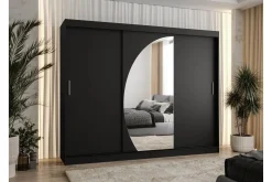Garderober & Garderobesystem-Amira Garderobeskap Med Speil 250x200 cm Svart