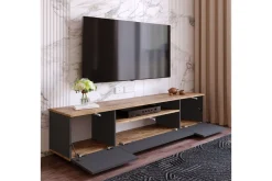 Tv-Benk & Mediabenk-Anari TV-benk 180 cm med hylle Natur,Antracit