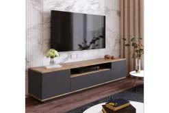 Tv-Benk & Mediabenk-Anari TV-benk 180 cm med hylle Natur,Antracit