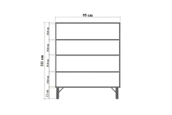 Kommode|Entrekommode-Anaya Kommode 95 cm Beige