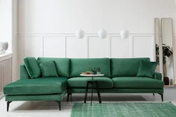 Sofa Med Sjeselong-Andary Divansofa Grønn