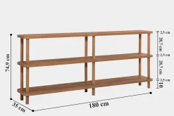 Bokhylle-Andifli Bokhylle 180x74,9 cm Brun