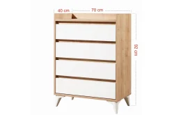 Kommode|Entrekommode-Andifli Kommode 70x92 cm Blå