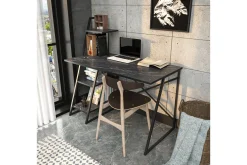 Kontorbord-Andifli Skrivebord 60x120x120 cm med oppbevaring Svart
