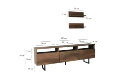 Tv-Møbelsett-Andifli Tv-møbelsett 50x15 cm Brun