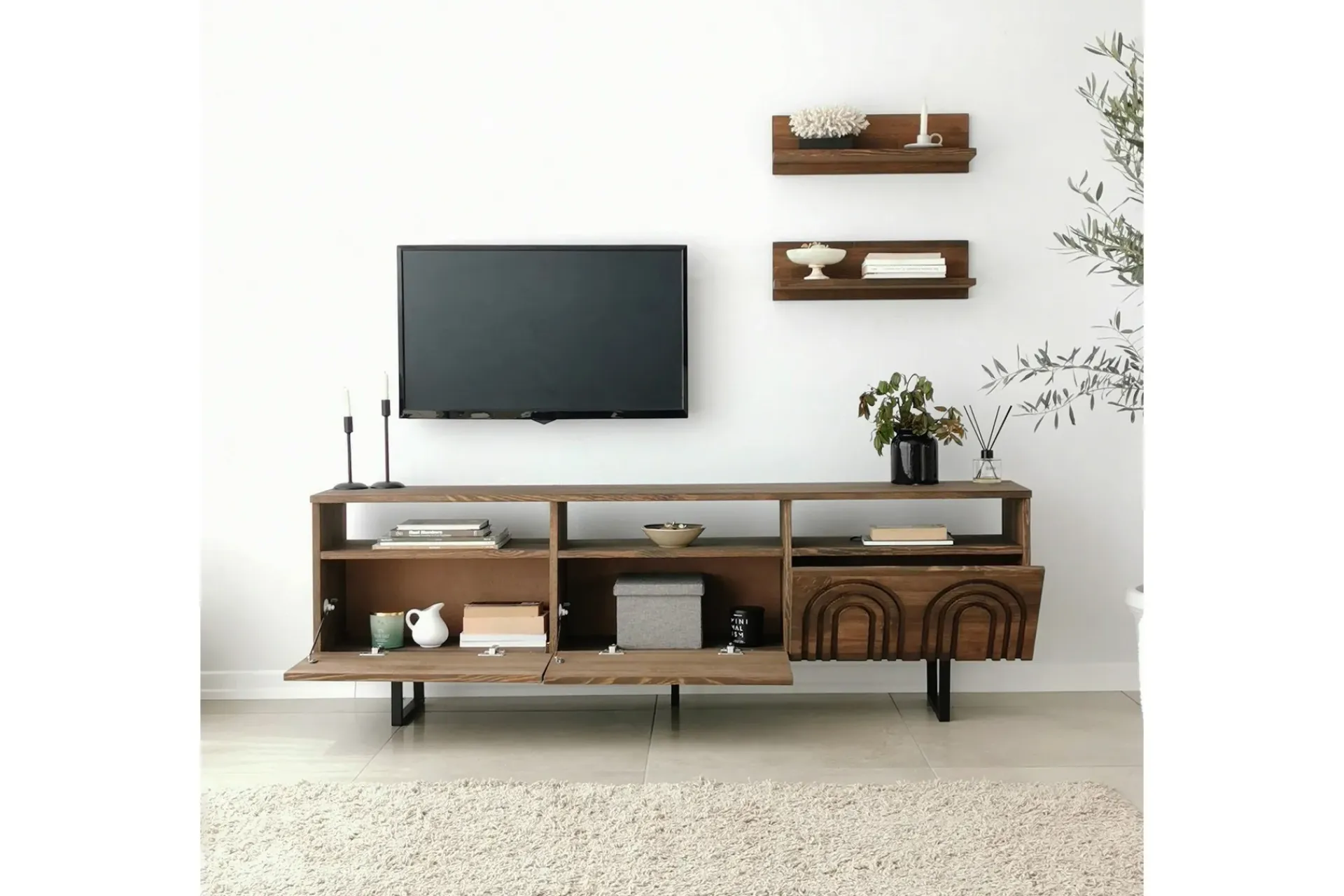 Tv-Møbelsett-Andifli Tv-møbelsett 50x15 cm Brun